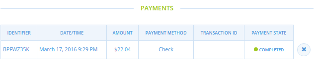 Completed Payment