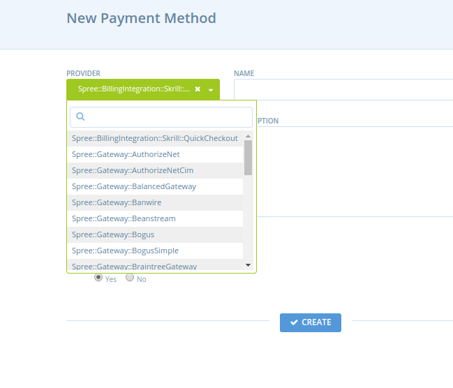 Select Payment Gateway Provider